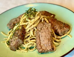 Steak linguini truffelsaus